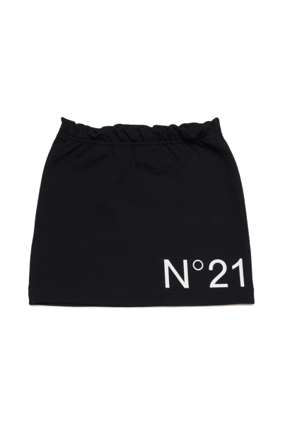 N°21 Kids' N21g50f Skirt N21 Branded Fleece Skirt In Nero