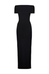 Wardrobe.nyc Off-shoulder Viscose Blend Midi Dress In Blk Black