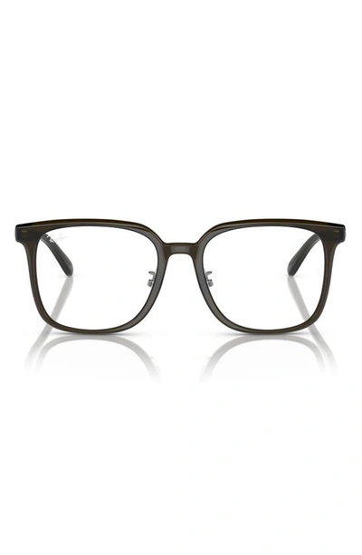 Ray Ban 54mm Square Optical Glasses In Transparent Green
