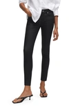 Mango Coated Skinny Jeans In Black