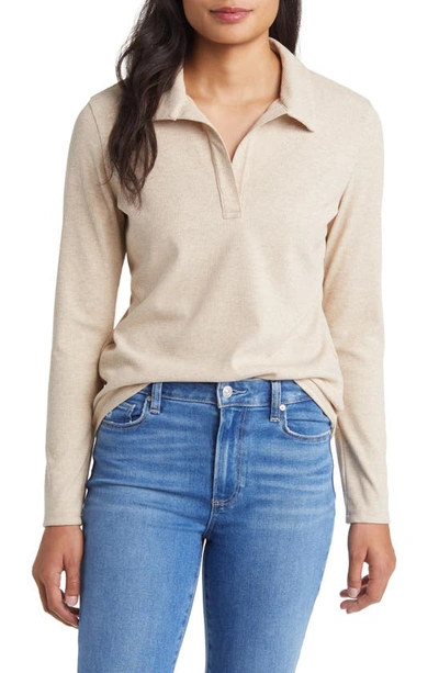 Caslon Rib Polo Shirt In Oatmeal