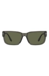 Persol 58mm Polarized Rectangular Sunglasses In Rose Gold Tort