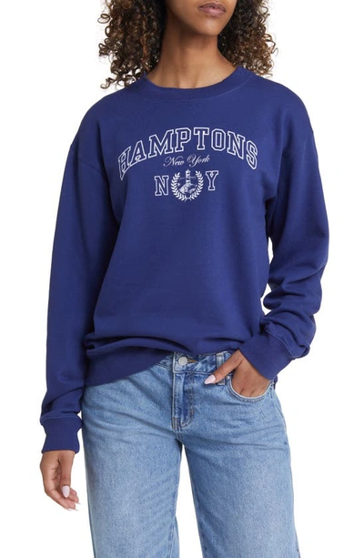 Golden Hour Hamptons Graphic Sweatshirt In Washed Medieval Blue