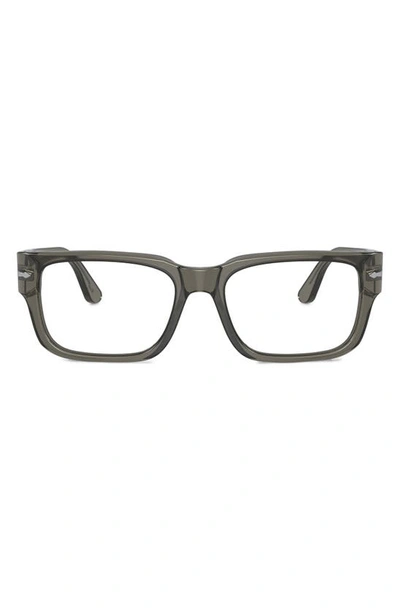 Persol 55mm Rectangular Optical Glasses In Grey