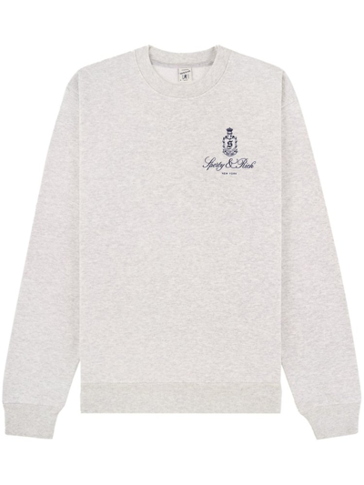 Sporty And Rich Vendome Logo-print Sweatshirt In Grey