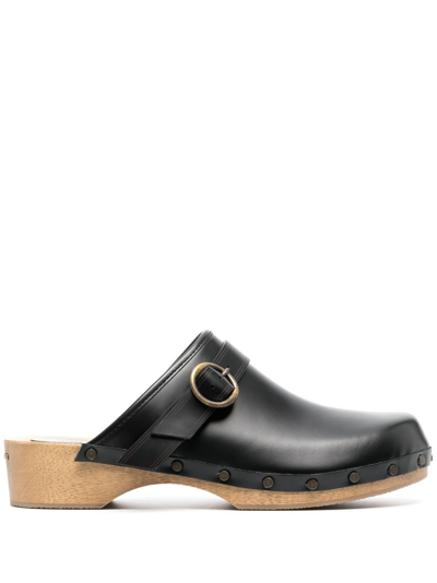 Isabel Marant Black Thalie Leather Clogs