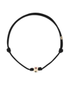 LUIS MORAIS 14K YELLOW GOLD SMALL LEGO CUBE TOURMALINE CORD BRACELET