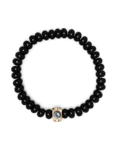 Luis Morais 14kt Yellow Gold Onyx Bead Bracelet