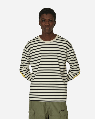 Kapital Stripe Jersey Longsleeve T-shirt (profile Rainbowy Patch) In Black