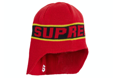 Pre-owned Supreme Earflap Beanie Red