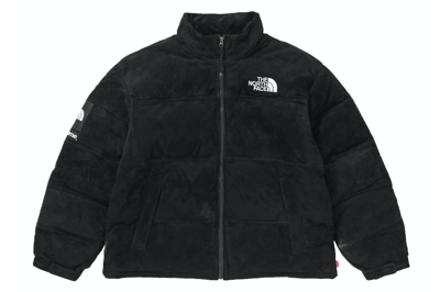 Pre-owned Supreme The North Face Suede Nuptse Jacket Black