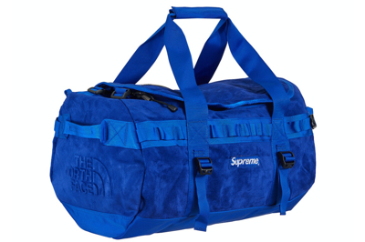 Pre-owned Supreme The North Face Suede Small Base Camp Duffle Bag Blue