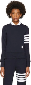THOM BROWNE Navy Classic Four Bar Sweatshirt