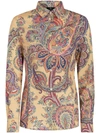 Etro Paisley Printed Button-up Shirt In Beige