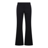 Palm Angels Navy Blue Wool Blend Flared Pants In Navy Blue Black