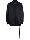 Rick Owens Drkshdw Longline Jacket With Ribbed Cuffs And Hem In Black