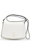 Hugo Boss Leather Saddle Bag With Branded Hardware In White