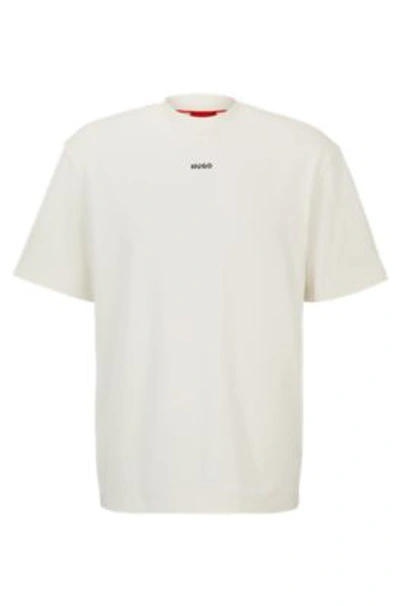 Hugo Boss Cotton-jersey Relaxed-fit T-shirt With Logo Print In White