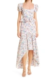 Likely Shondra Peplum Floral High-low Dress In Roseshadow Mult