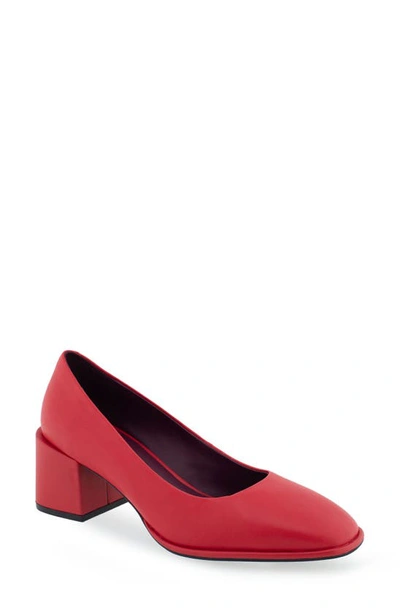 Aerosoles Alae Block Heel Pump In Racing Red Leather