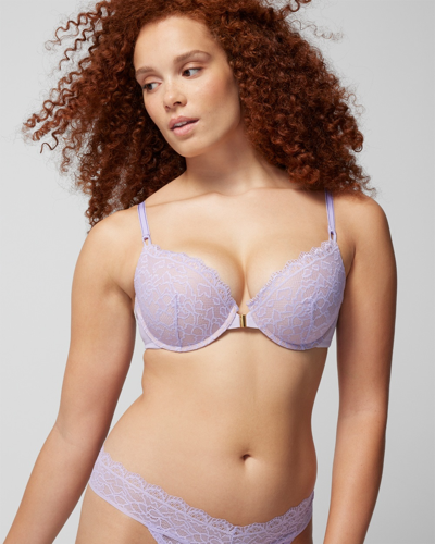 Soma Women's Embraceable Front Close Push-up Bra With Lace In Lavender Size 32c |  In Wild Lavender