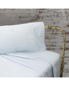 MELANGE HOME MELANGE HOME SET OF TWO 200 THREAD COUNT COTTON PERCALE SHIRT STRIPE PILLOWCASES