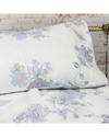 MELANGE HOME MELANGE HOME SET OF TWO 200 THREAD COUNT COTTON PERCALE JARDIN DE ROSE PILLOWCASES