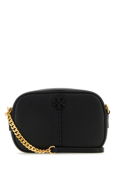 Tory Burch Mcgraw Leather Camera Bag In Black