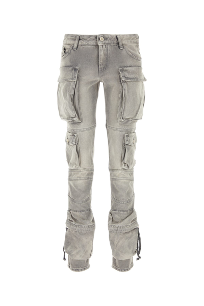 Attico The  Grey Cotton Essie Cargo Jeans In Cream