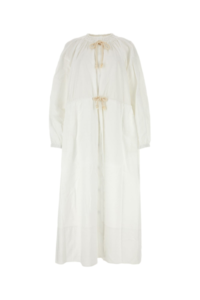 Jil Sander Drawstring Dress In White