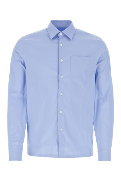 Prada Camicia-43 Nd  Male In Blue