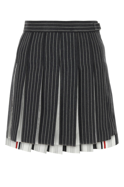 Thom Browne Pinstripe-print Pleated Skirt In Multicolor