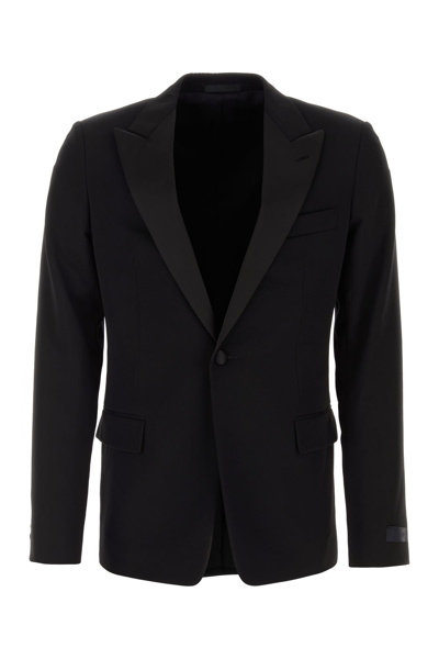 Lanvin Blue Wool Single-breasted Jacket In Black