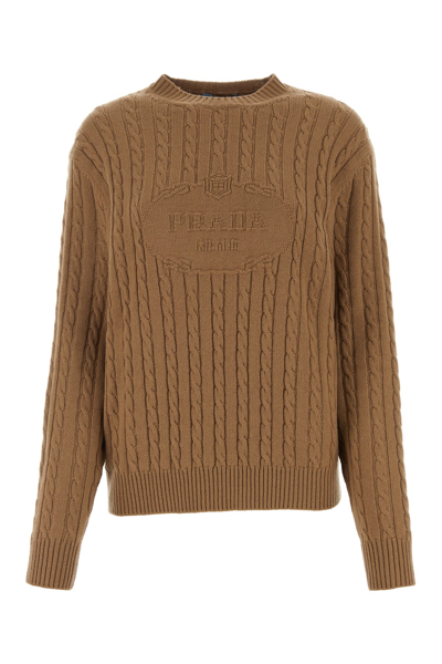 Prada Logo-knit Cashmere Sweater In Multi-colored