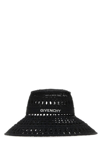 Givenchy Logo Embroidered Lace Bucket Hat In Black