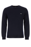 Apc A.p.c. Melville Cotton Crewneck Pullover In Navy