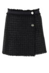 Versace Tweed Mini Skirt With High-waisted Fringe Detail