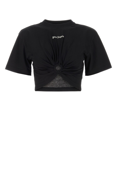 Palm Angels Classic Logo Ring T-shirt In Black White