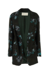 Dries Van Noten Back Slit Floral Satin Blazer