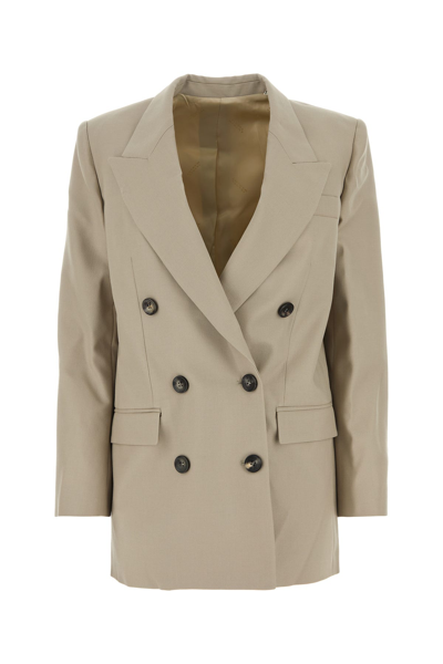 Isabel Marant Double Breasted Tailored Blazer In Cream