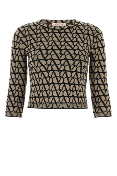 Valentino Toile Iconographe Virgin-wool Jumper In Beige