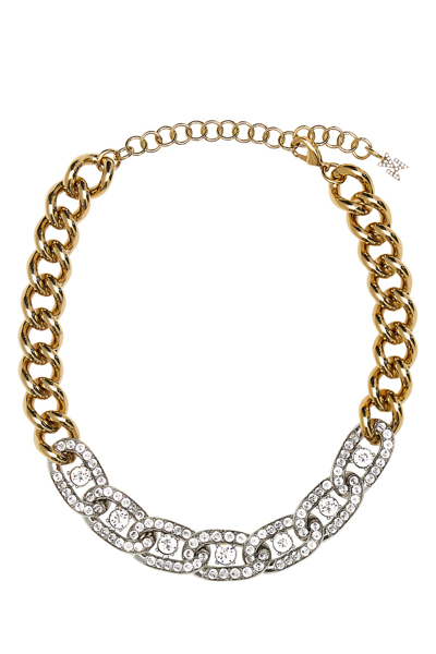 Amina Muaddi Woman Two-tone Metal Choker In Cream