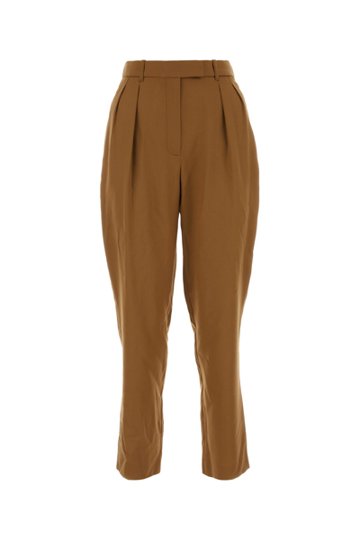 Apc Pleated Cropped Trousers In Brown