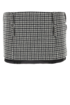 Miu Miu Houndstooth Embroidered Wool Mini Skirt