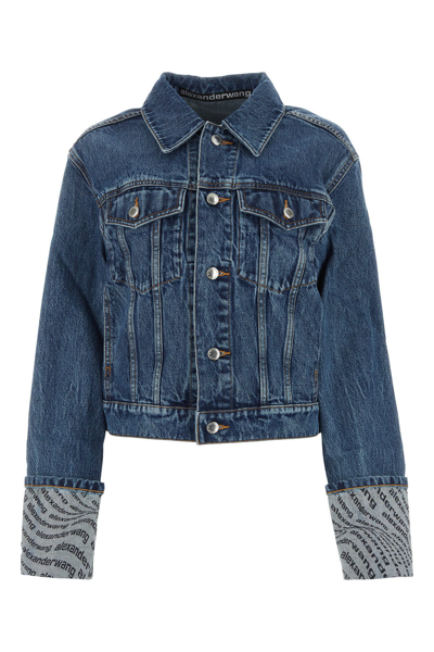 Alexander Wang Denim Jacket With Print In Blue