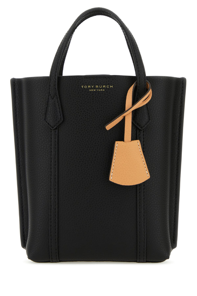 Tory Burch Perry Grained-leather Tote Bag In Black