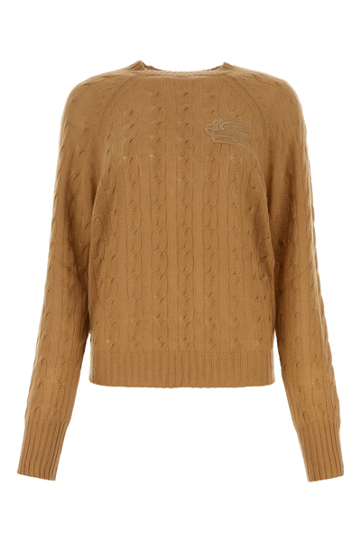 Etro Cable-knit Cashmere Jumper In Brown