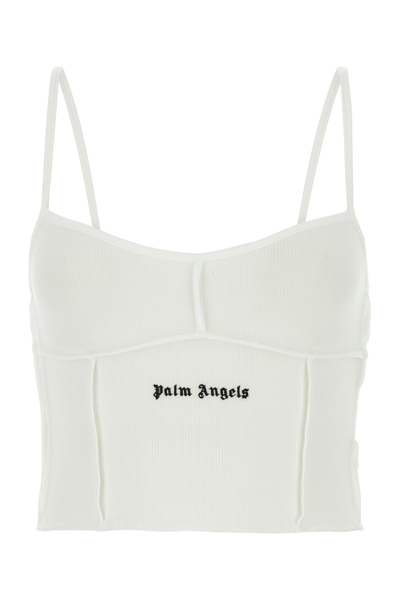 Palm Angels Classic Logo棉质短款背心 In White