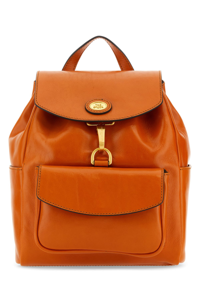 The Bridge Orange Leather Story Backpack