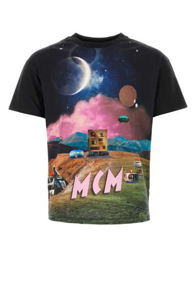 Mcm Printed Cotton T-shirt In Black